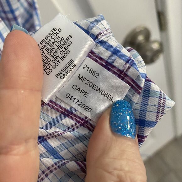 Peter Millar shirt Mens Large Short Sleeve Button Up Cotton Plaid preppy - Picture 5 of 7